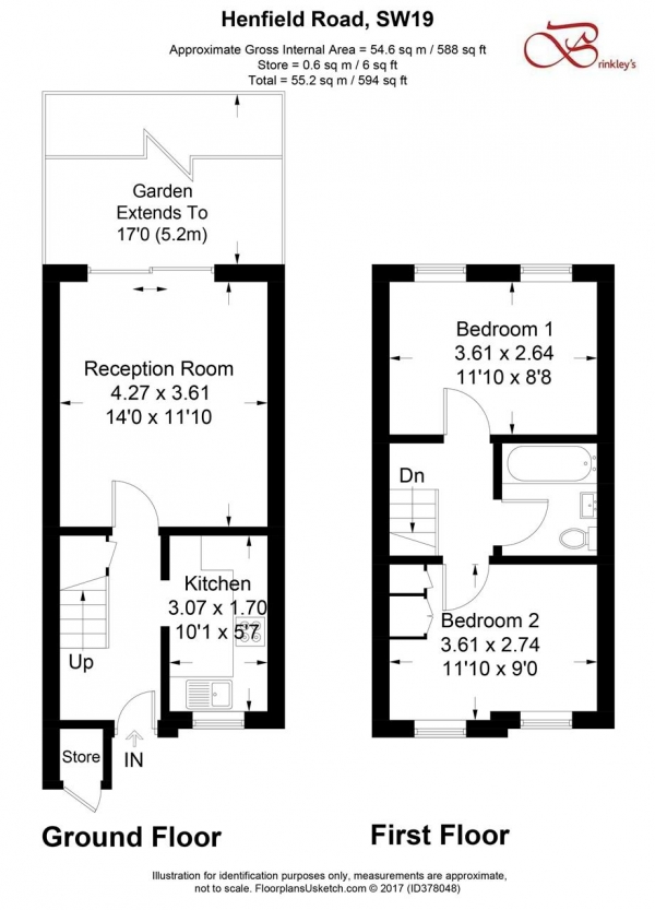 Floor Plan Image for 2 Bedroom Terraced House for Sale in Henfield Road, Wimbledon