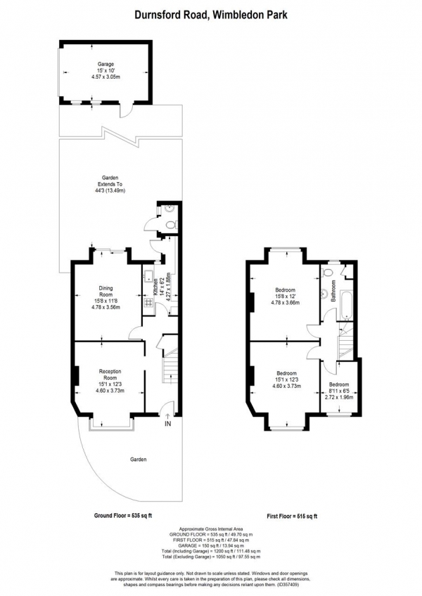 Floor Plan Image for 4 Bedroom End of Terrace House to Rent in Durnsford Road, Wimbledon Park, Wimbledon Park