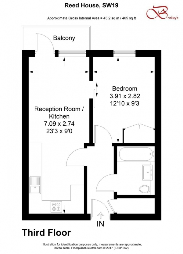 Floor Plan Image for 1 Bedroom Apartment for Sale in Reed House, Durnsford Road, Wimbledon