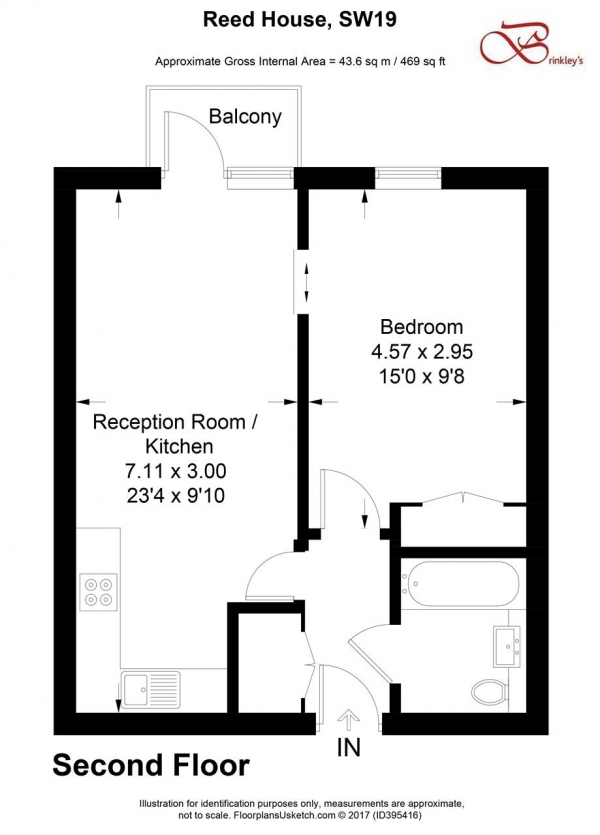 Floor Plan Image for 1 Bedroom Apartment for Sale in Durnsford Road, Wimbledon, London