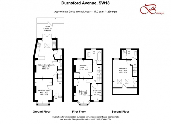 Floor Plan Image for 4 Bedroom Terraced House to Rent in Durnsford Avenue, Wimbledon Park