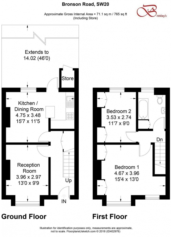 Floor Plan Image for 2 Bedroom Terraced House for Sale in Bronson Road, Raynes Park