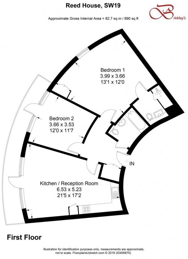 Floor Plan Image for 2 Bedroom Apartment for Sale in Reed House, 21 Durnsford Road, Wimbledon Park