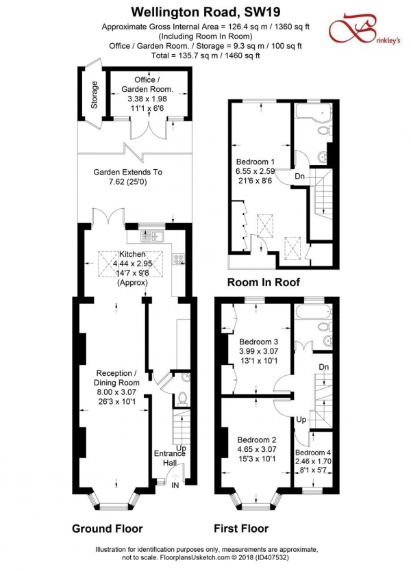 Floor Plan Image for 4 Bedroom Terraced House for Sale in Wellington Road, London