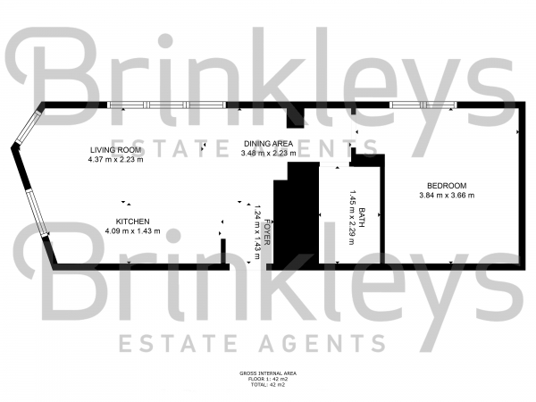 Floor Plan Image for 1 Bedroom Apartment to Rent in Wimbledon Park Road, Southfields, London