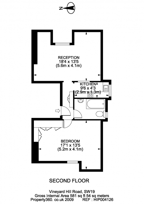 Floor Plan Image for 1 Bedroom Apartment for Sale in Vineyard Hill Road, Wimbledon