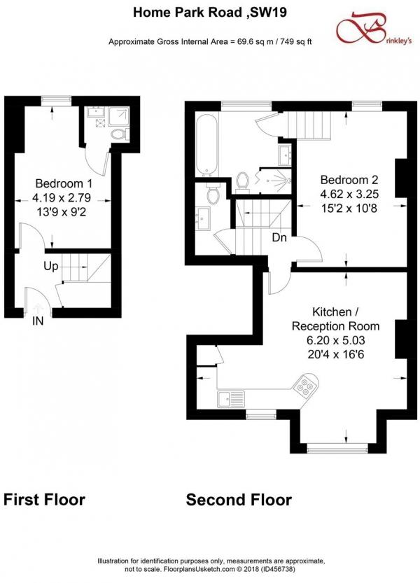 Floor Plan Image for 2 Bedroom Apartment for Sale in Home Park Road, Wimbledon Park