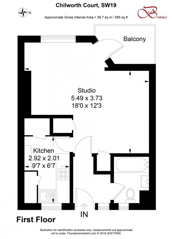 Floor Plan Image for Studio for Sale in Chilworth Court, Windelsham Grove, Southfields