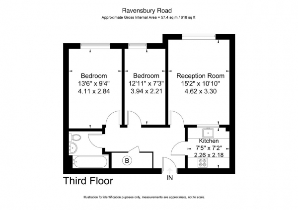 Floor Plan Image for 2 Bedroom Apartment for Sale in Times Court, 24 Ravensbury Road, Earlsfield