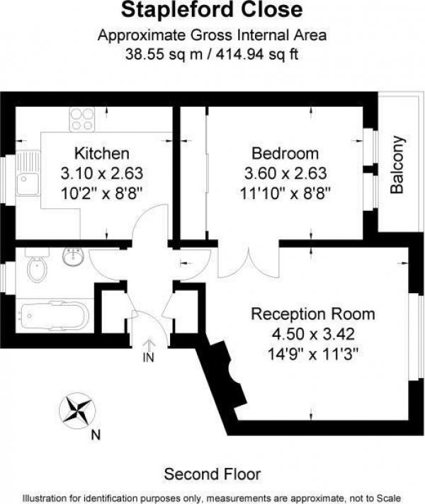 Floor Plan Image for 1 Bedroom Apartment for Sale in Stapleford Close, Southfields