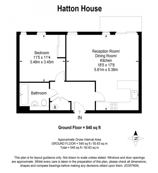 Floor Plan Image for 1 Bedroom Apartment for Sale in Hatton House, 81 Hartfield Road, Wimbledon