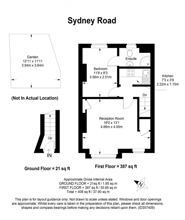 Floor Plan Image for 1 Bedroom Apartment for Sale in Sydney Road, Raynes Park