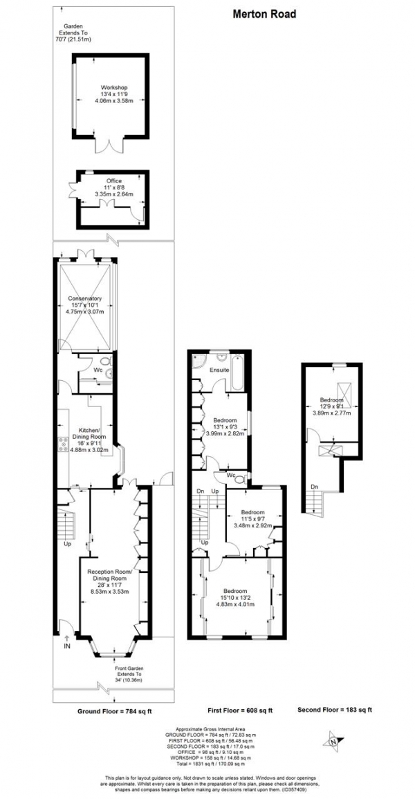 Floor Plan Image for 4 Bedroom Semi-Detached House for Sale in Merton Road, Southfields