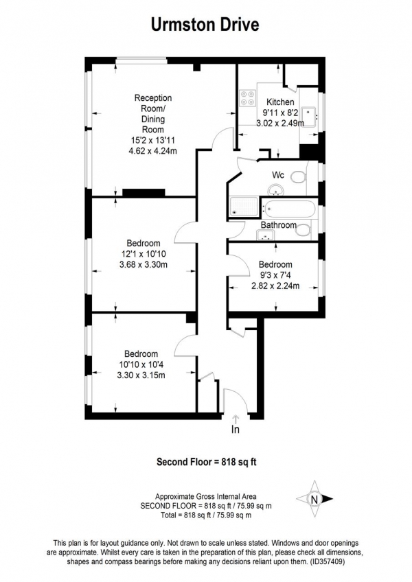 Floor Plan Image for 3 Bedroom Apartment for Sale in Urmston Drive, Southfields