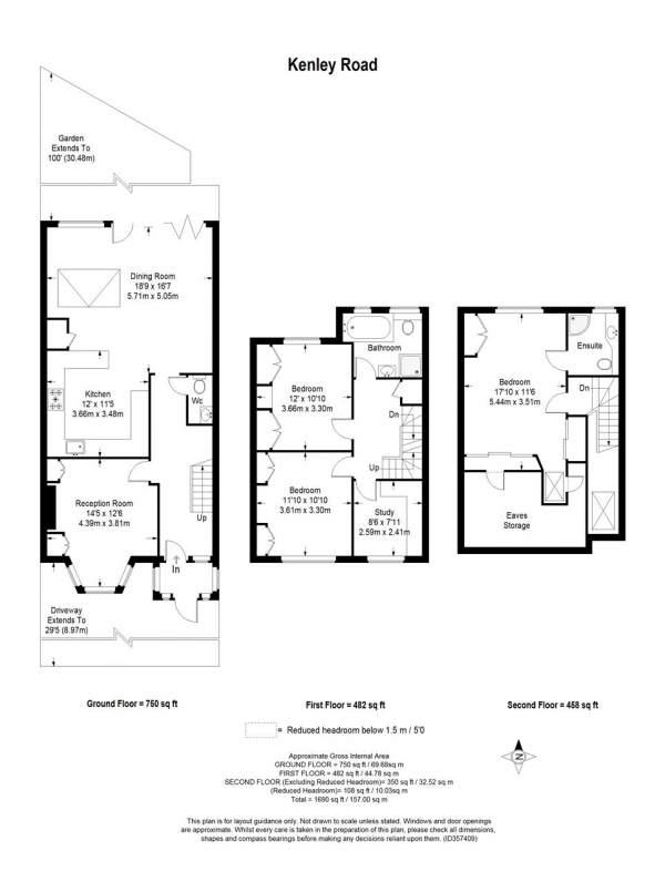 Floor Plan Image for 4 Bedroom Terraced House for Sale in Kenley Road, Merton Park