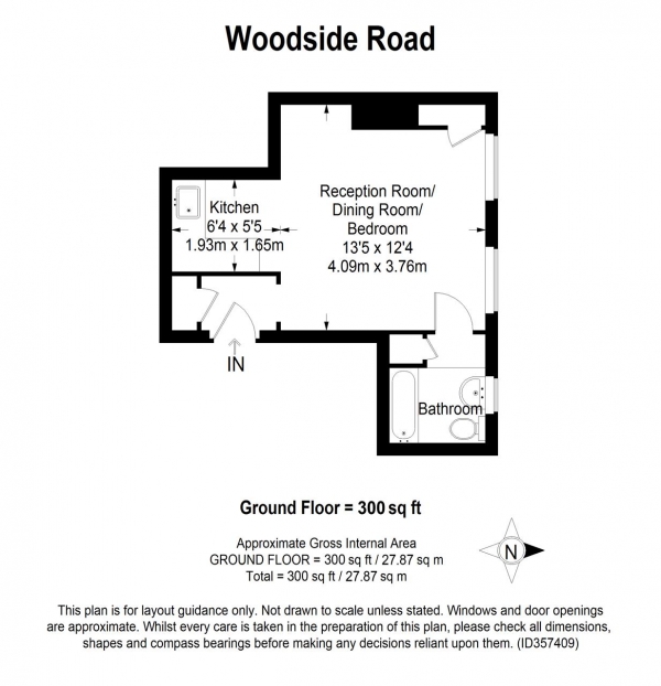 Floor Plan Image for Studio for Sale in Woodside, Wimbledon