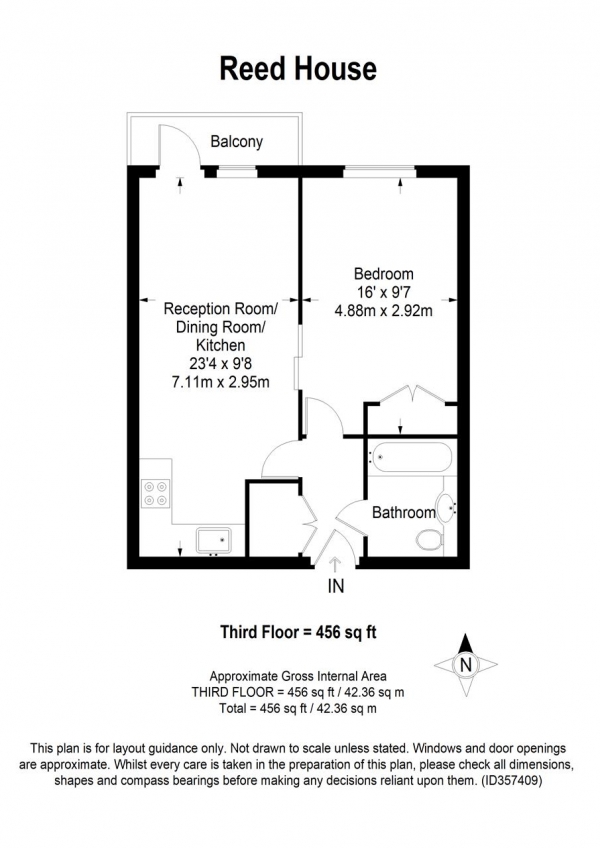 Floor Plan Image for 1 Bedroom Apartment for Sale in Reed House, 21 Durnsford Road, Wimbledon