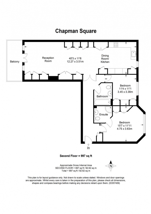 Floor Plan Image for 2 Bedroom Apartment for Sale in Chapman Square, Wimbledon