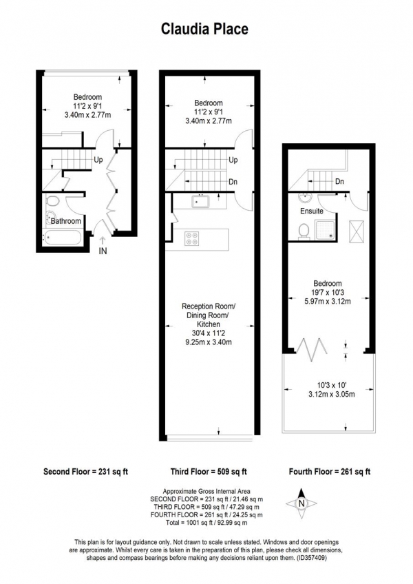 Floor Plan Image for 3 Bedroom Apartment for Sale in Claudia Place, London