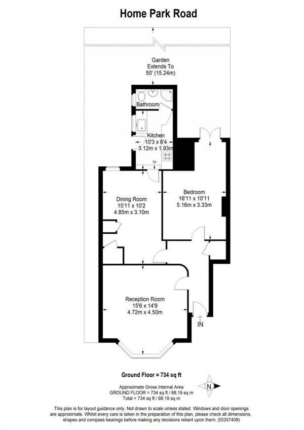 Floor Plan Image for 2 Bedroom Apartment for Sale in Home Park Road, Wimbledon Park