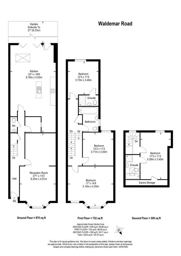 Floor Plan Image for 4 Bedroom Terraced House to Rent in Waldemar Road, Wimbledon