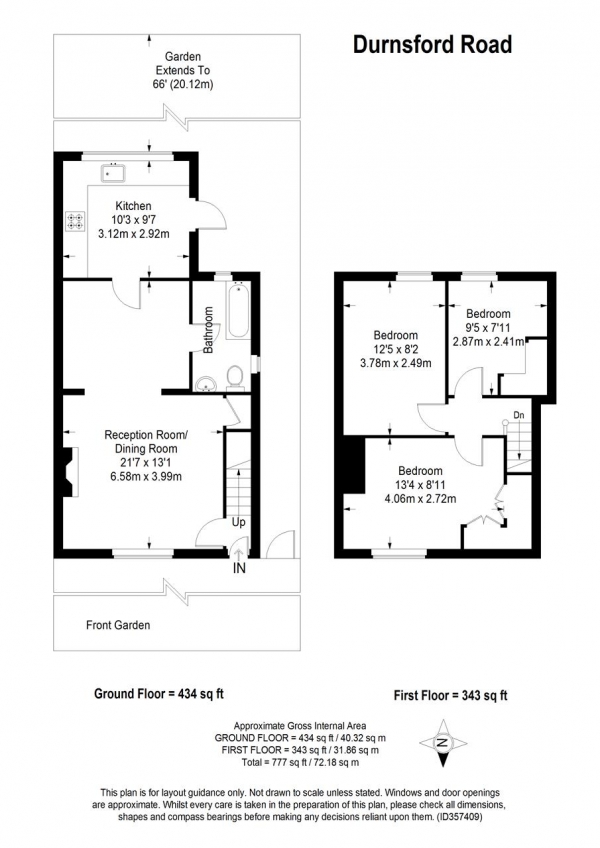 Floor Plan Image for 3 Bedroom End of Terrace House for Sale in Durnsford Road, Wimbledon