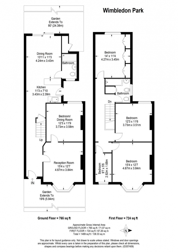 Floor Plan Image for 4 Bedroom Terraced House for Sale in Wimbledon Park Road, Southfields, London