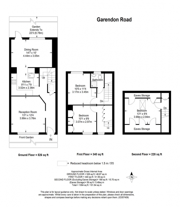 Floor Plan Image for 2 Bedroom Terraced House for Sale in Garendon Road, Morden