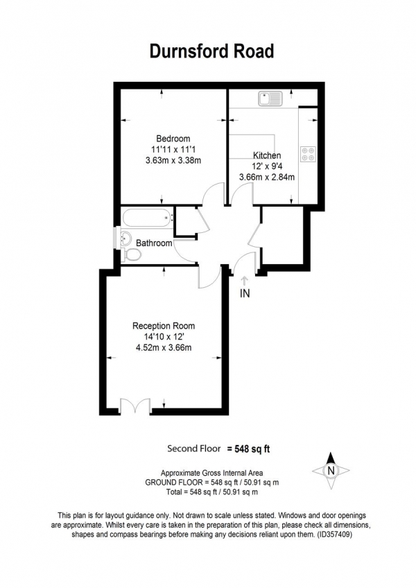 Floor Plan Image for 1 Bedroom Apartment for Sale in Windsor Court, 120 Durnsford Road, Wimbledon