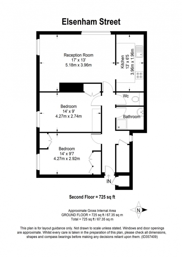 Floor Plan Image for 2 Bedroom Apartment for Sale in Elsenham Street, Southfields