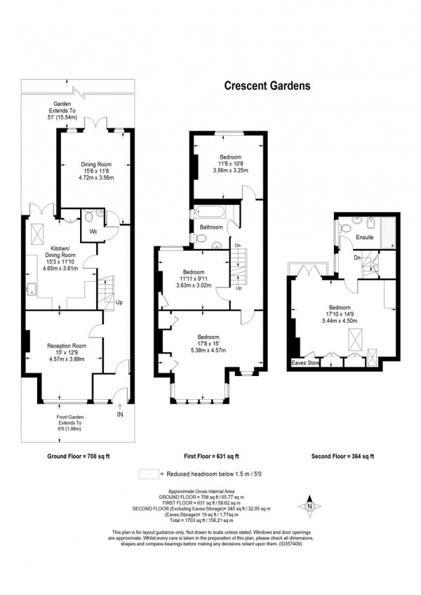 Floor Plan Image for 4 Bedroom Terraced House for Sale in Crescent Gardens, Wimbledon Park