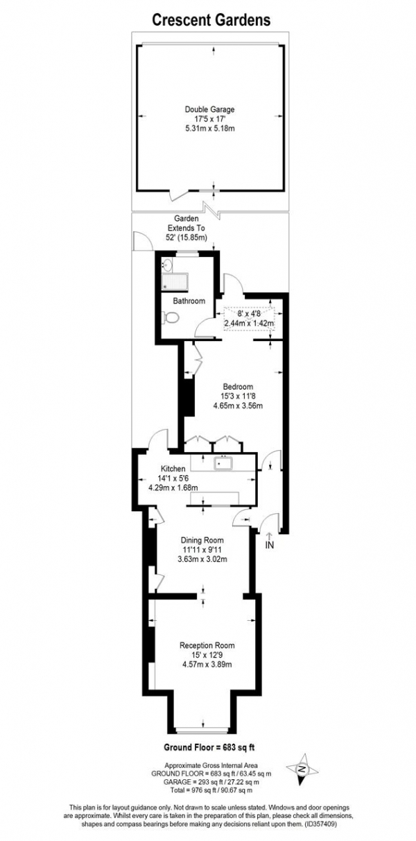 Floor Plan Image for 1 Bedroom Apartment for Sale in Crescent Gardens, London