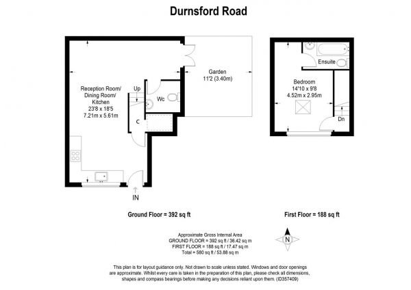 Floor Plan Image for 1 Bedroom Maisonette for Sale in Durnsford Road, Flat 1, Wimbledon Park