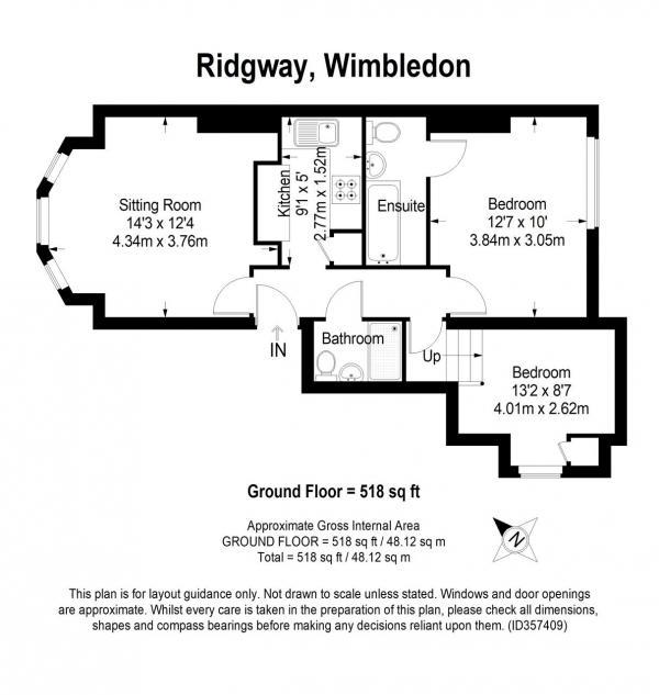 Floor Plan Image for 2 Bedroom Apartment for Sale in Ridgway, London