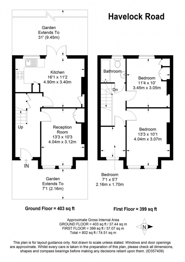 Floor Plan Image for 3 Bedroom Terraced House for Sale in Havelock Road, Wimbledon