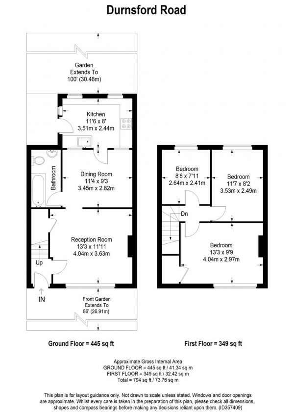 Floor Plan Image for 3 Bedroom Terraced House for Sale in Durnsford Road, Wimbledon