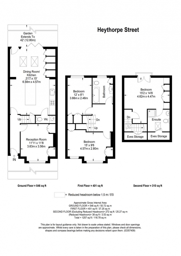 Floor Plan Image for 3 Bedroom Terraced House to Rent in Heythorpe Street, London