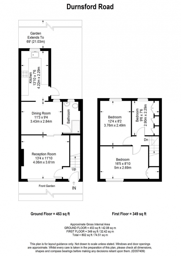 Floor Plan Image for 3 Bedroom Terraced House for Sale in Durnsford Road, Wimbledon