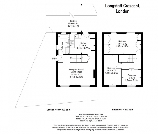 Floor Plan Image for 3 Bedroom Semi-Detached House for Sale in Longstaff Crescent, Southfields