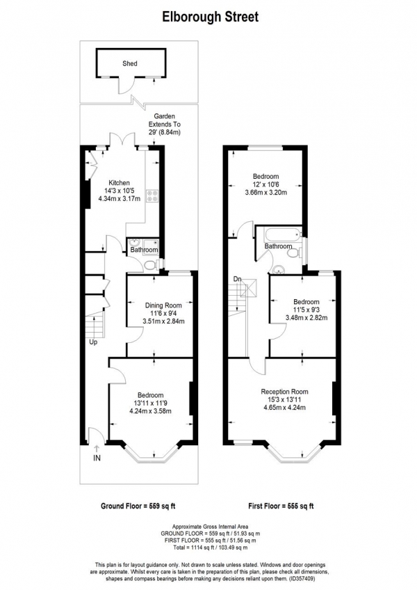 Floor Plan Image for 3 Bedroom Terraced House for Sale in Elborough Street, Southfields