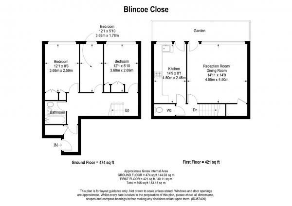 Floor Plan Image for 3 Bedroom Maisonette for Sale in Blincoe Close, London