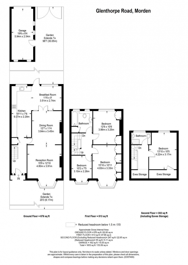 Floor Plan Image for 4 Bedroom Terraced House for Sale in Glenthorpe Road, Morden, London