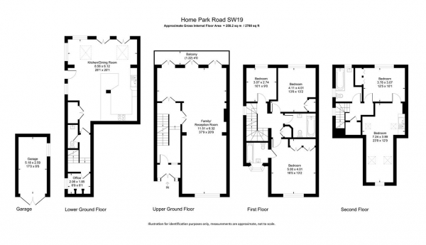 Floor Plan for 6 Bedroom Semi-Detached House for Sale in Home Park Road, Wimbledon Park, SW19, 7HR - Offers Over &pound2,000,000