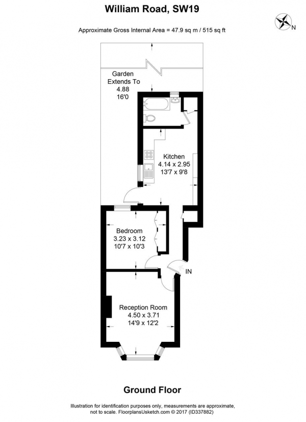 Floor Plan Image for 1 Bedroom Maisonette to Rent in William Road, Wimbledon