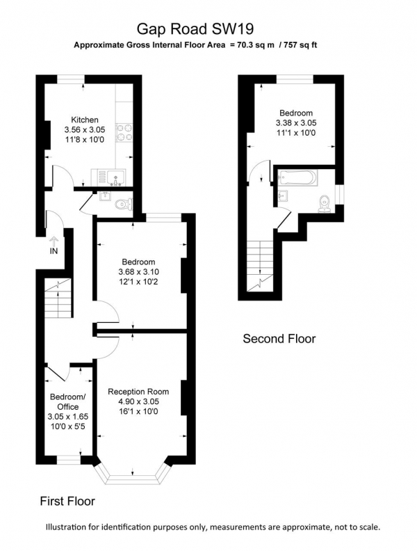 Floor Plan Image for 3 Bedroom Maisonette for Sale in Gap Road, Wimbledon