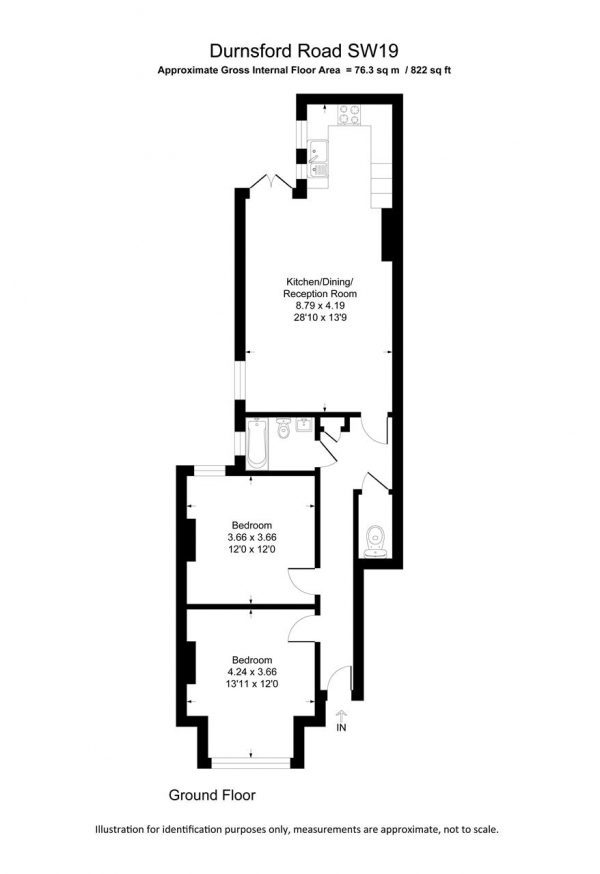 Floor Plan Image for 2 Bedroom Apartment for Sale in Durnsford Road, Wimbledon Park, Wimbledon Park