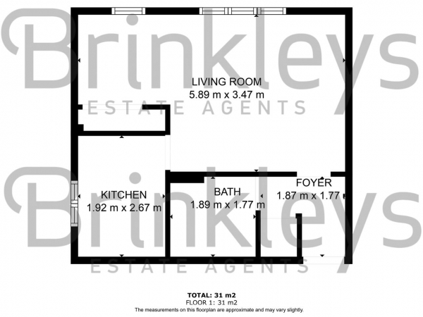 Floor Plan for Studio to Rent in Gresham Way, London, SW19, 8ED - £312 pw | £1350 pcm