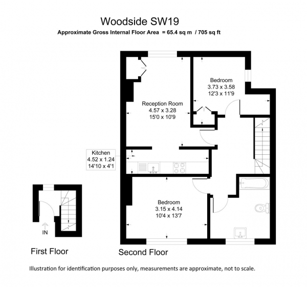 Floor Plan Image for 2 Bedroom Apartment for Sale in Woodside, London