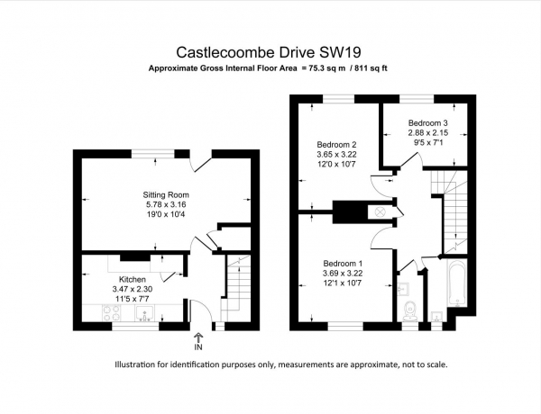 Floor Plan Image for 3 Bedroom Maisonette for Sale in Castlecombe Drive, Southfields