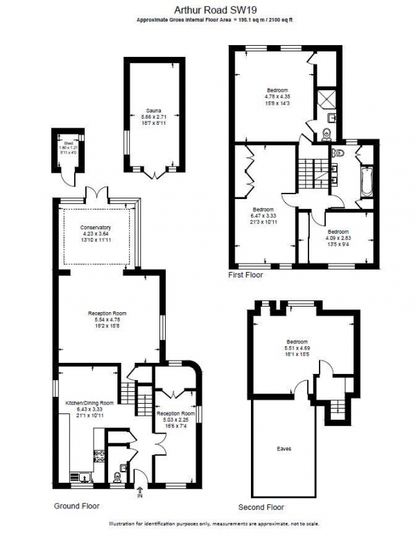 Floor Plan Image for 4 Bedroom Detached House to Rent in Arthur Road, London